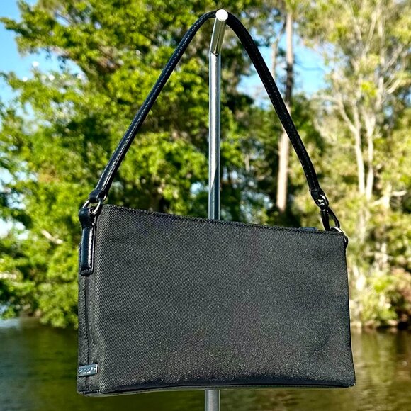 COACH Vintage Y2K Mercer Demi Gunmetal Jet Black Nylon Convertible Purse 7407 - Picture 2 of 16